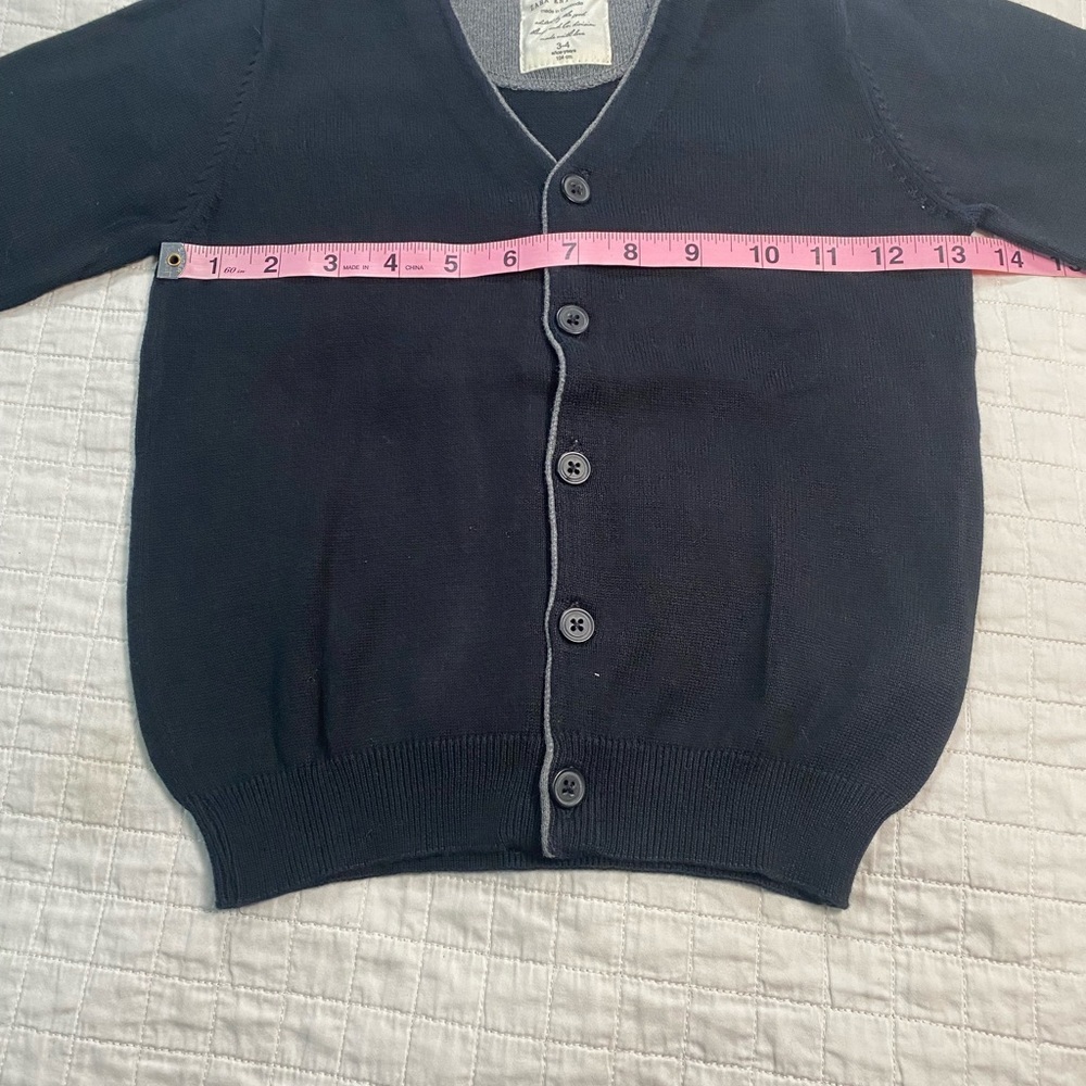 Zara Kids Knitwear Black Cardigan Sweater with Elbow Patches size 3-4 - Picture 7 of 9